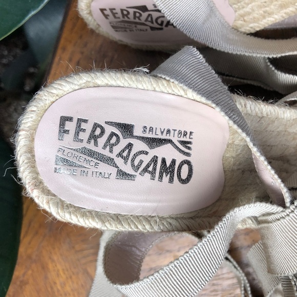 Salvatore Ferragamo Tie-Up Espadrilles Wedges - Picture 2 of 9